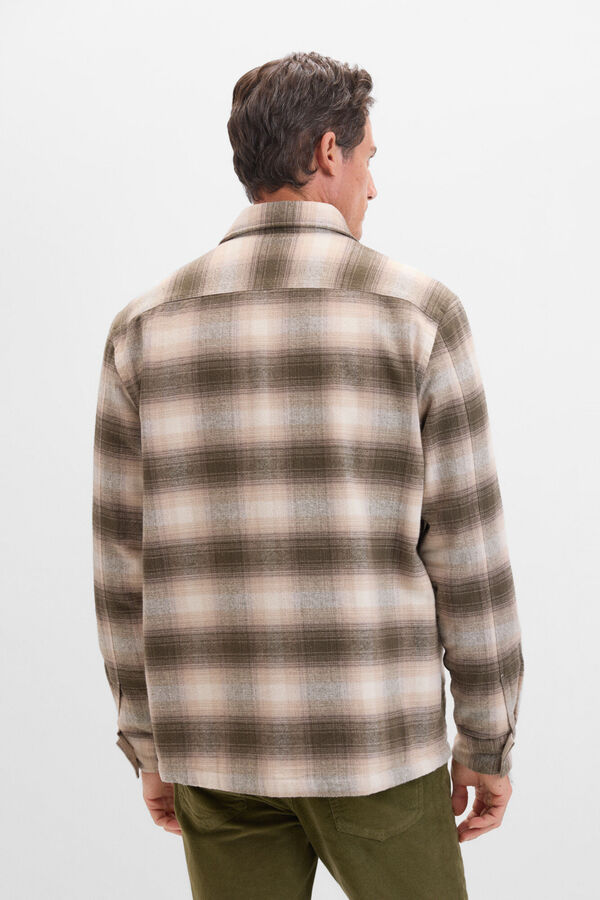 Cortefiel Sobrecamisa acolchoada xadrez Verde