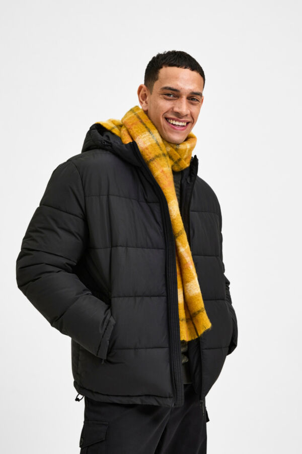 Selected Abrigo acolchado con capucha Negro