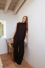 Vila Pantal&oacute;n largo plisado Azul marino