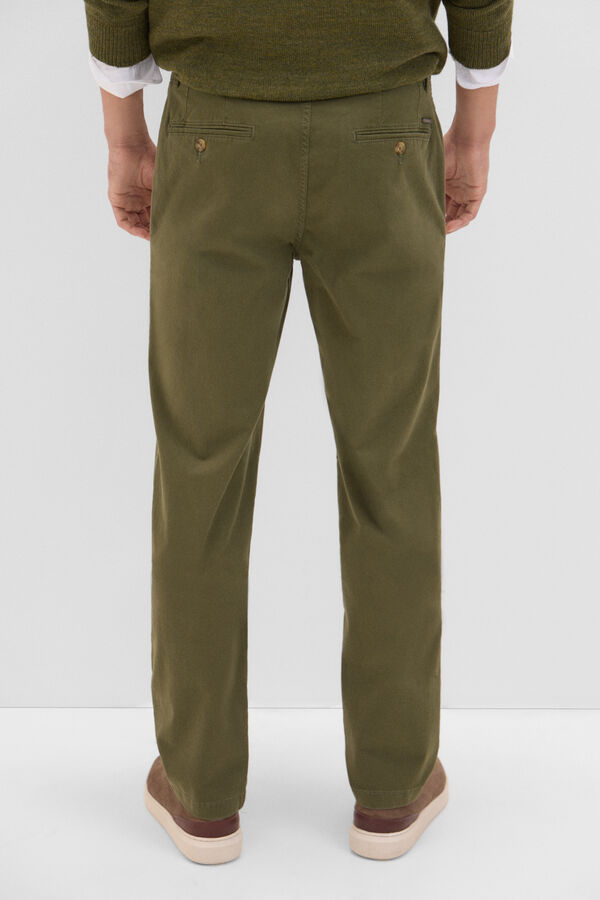 Cortefiel Pantal&oacute;n chino regular fit Verde