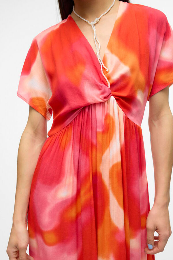 Vero Moda Vestido midi de manga curta  Laranja