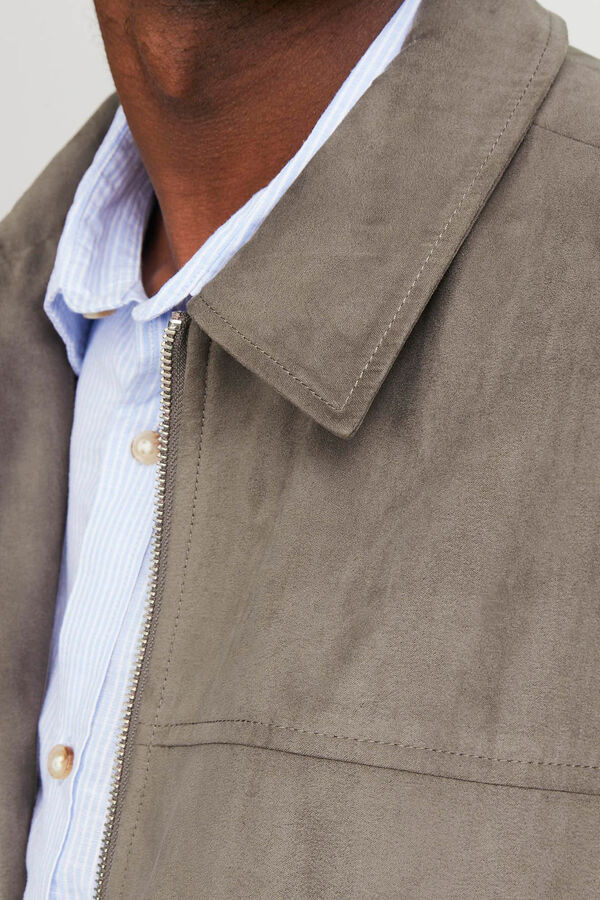 Jack & Jones Casaco bomber com gola de camisa Cinzento