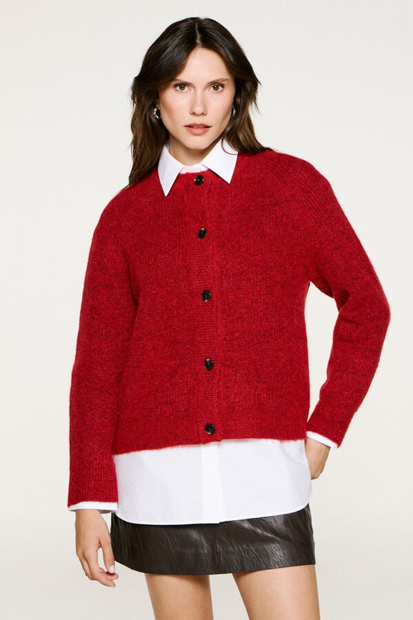 Selected C&aacute;rdigan lana y alpaca Rojo