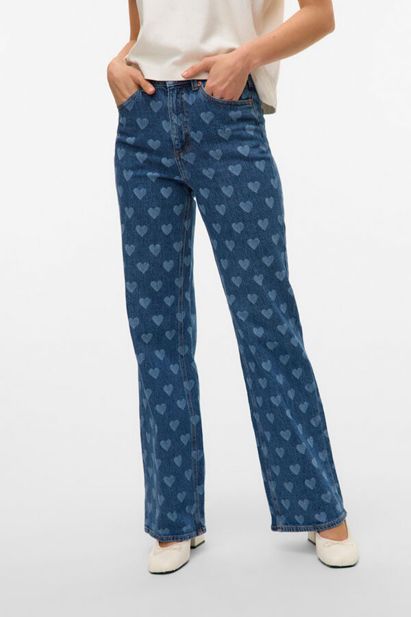 Vero Moda Pantal&oacute;n vaquero estampado Azul