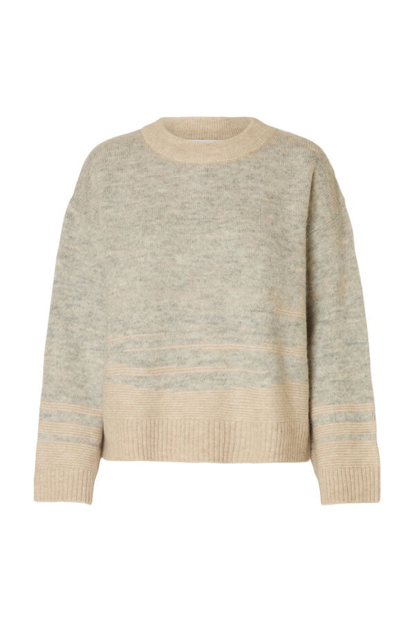 Selected Jersey lana y alpaca Beige