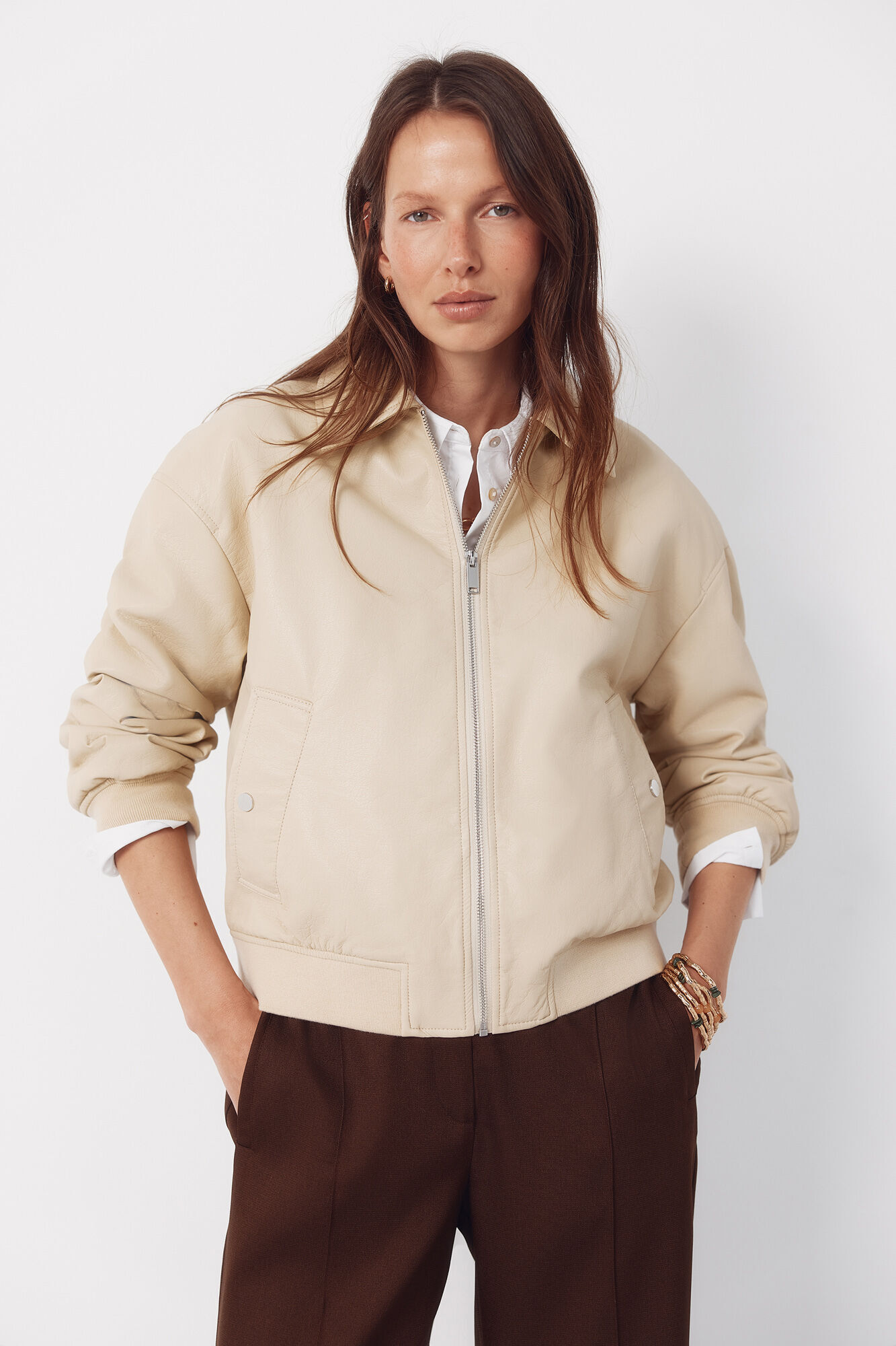 Cortefiel Chaqueta bomber efecto piel