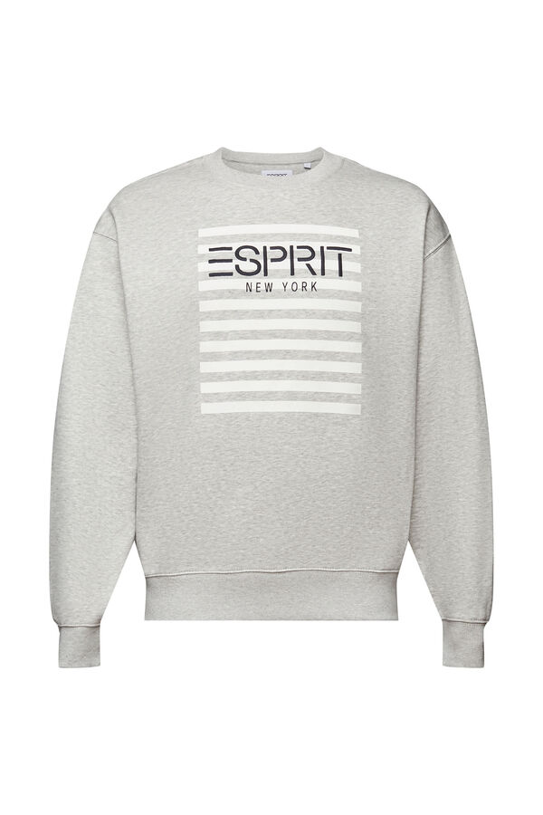 Esprit Sudadera cerrada logo materiales sostenibles Estampado gris