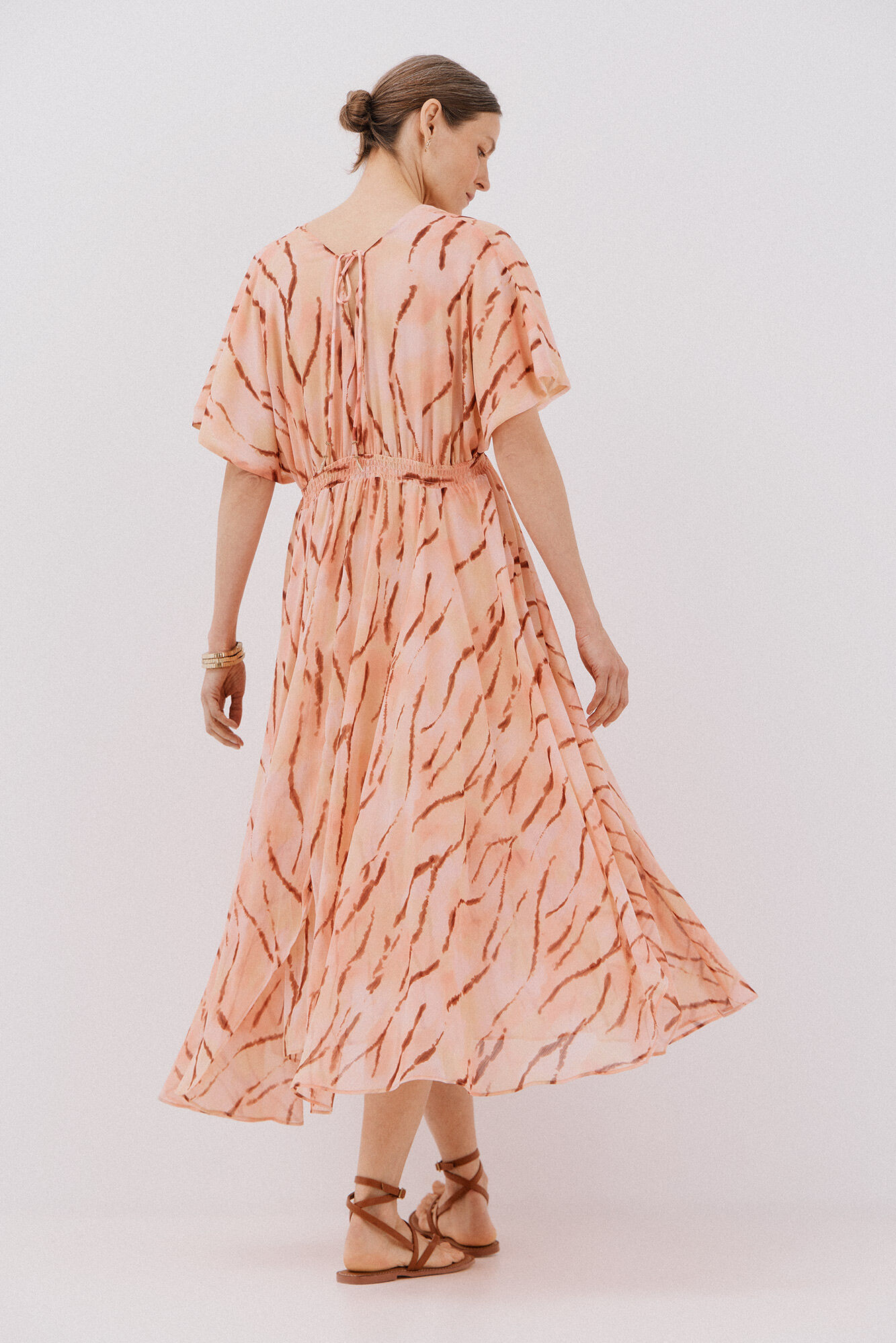 Cortefiel Vestido largo estampado fluido