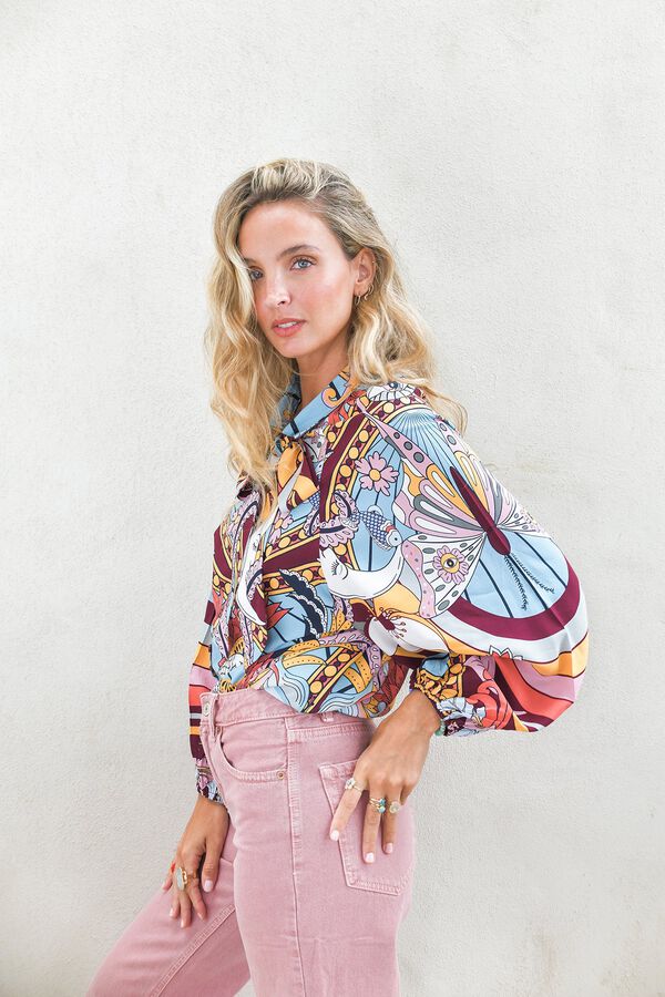 Jaase Blusa com la&ccedil;ada Multicolorido