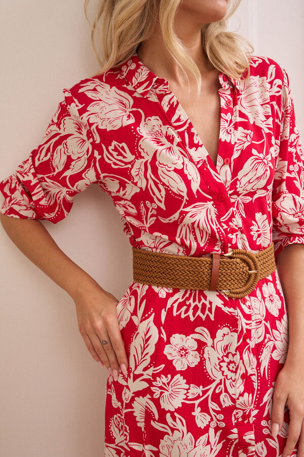 Pol&iacute;n Et Moi Vestido largo camisero Isabela Rojo