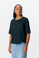 Object Camiseta calada manga 2/4 Negro