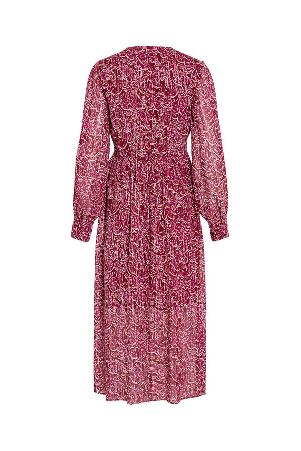 Vila Vestido midi estampado con l&uacute;rex Rosa