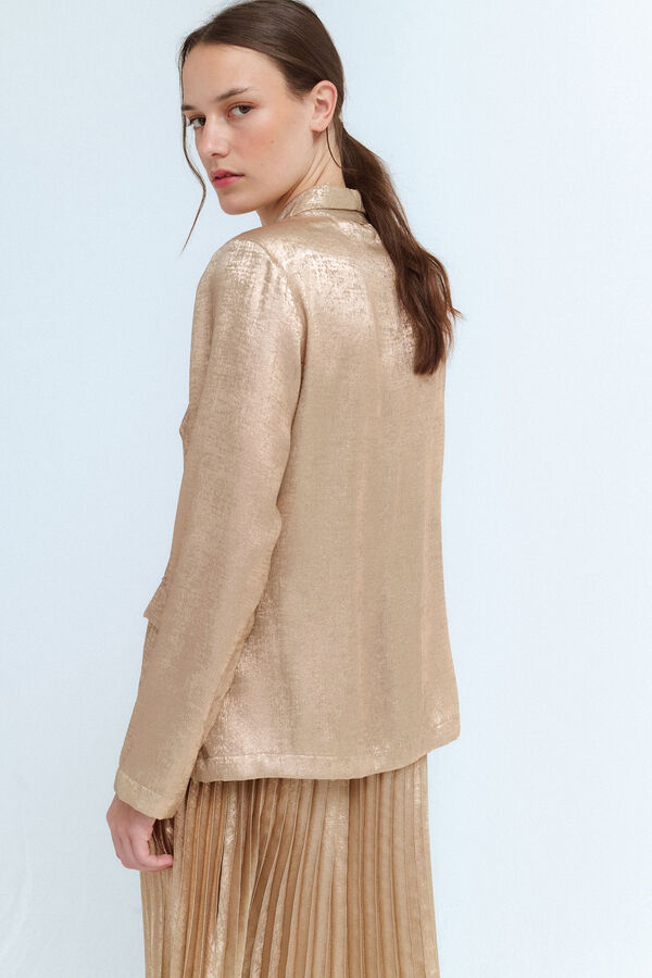 Vila Chaqueta blazer dorada Gris