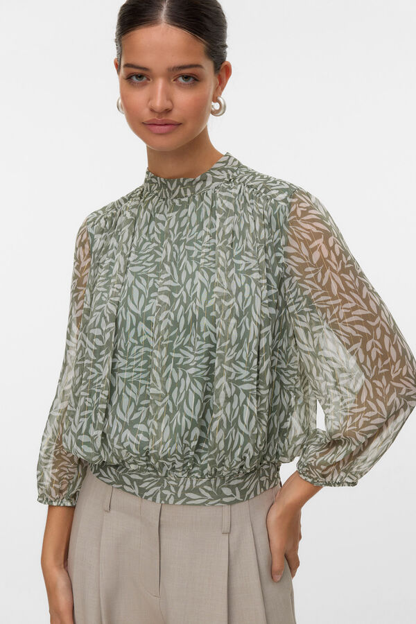Vero Moda Top de chiffon de manga comprida  Verde