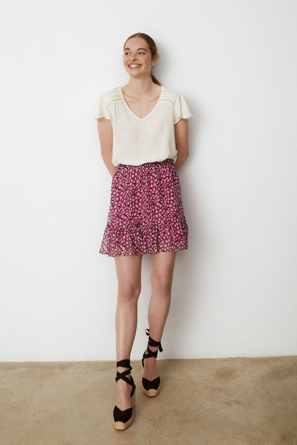 Vila Falda mini de tiro alto Total Look Vila Multicolor