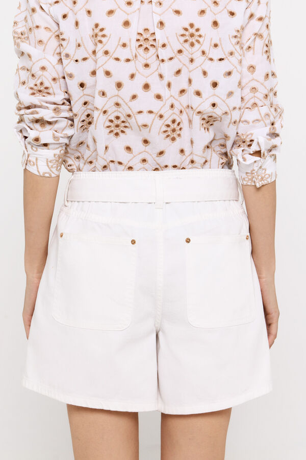 Cortefiel Short vaquero lazo Blanco