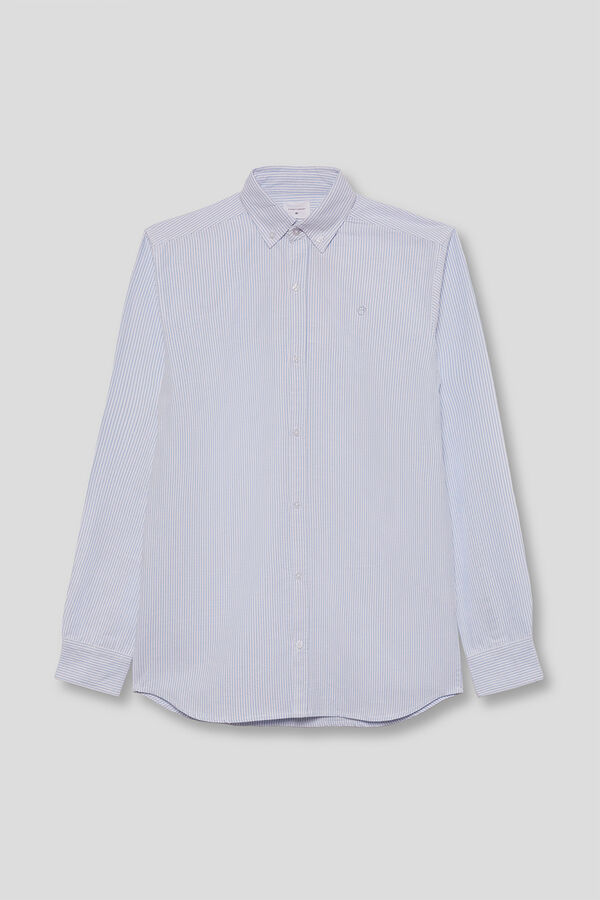 Street Monkey Camisa oxford rayas Azul