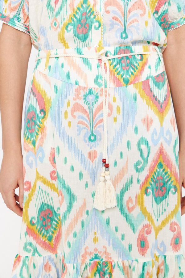 Cortefiel Saia comprida estampada Multicolorido