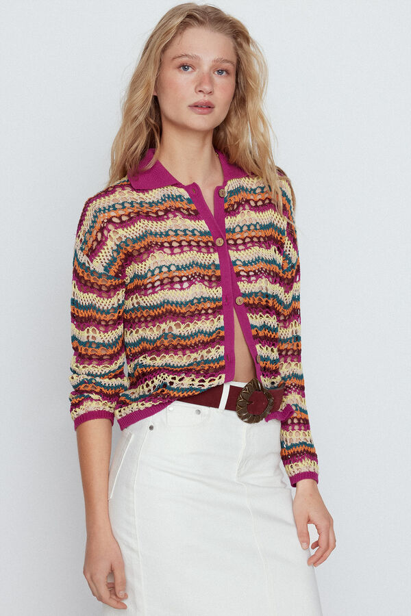 Slowlove Chaqueta punto multicolor Lila