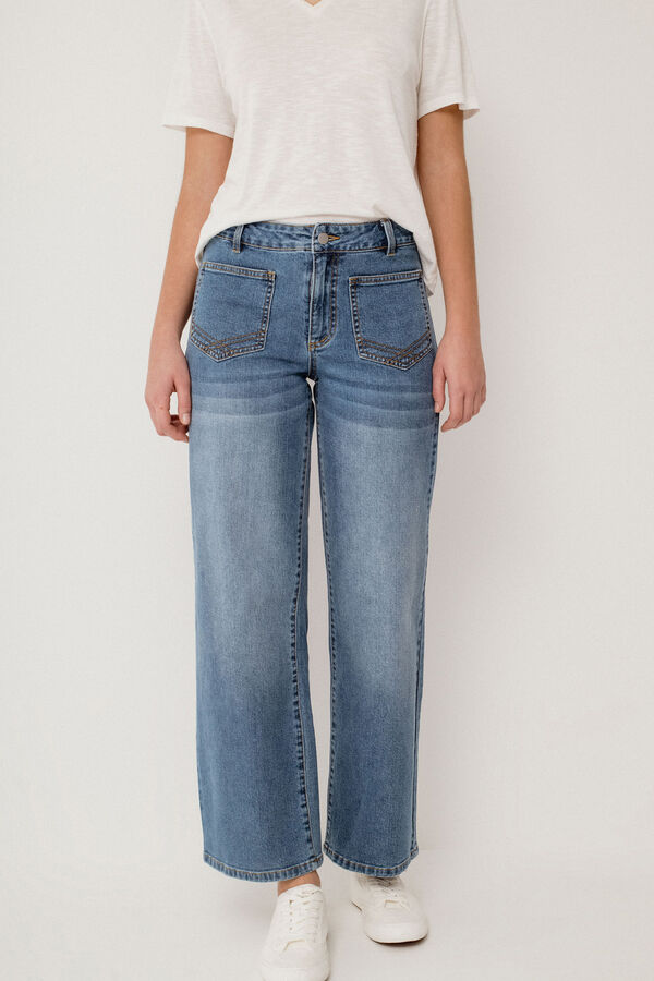 Vila Pantal&oacute;n vaquero bolsillos delanteros Azul