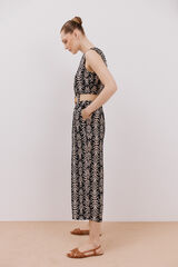 Cortefiel Mono con cinturón a contraste Estampado gris