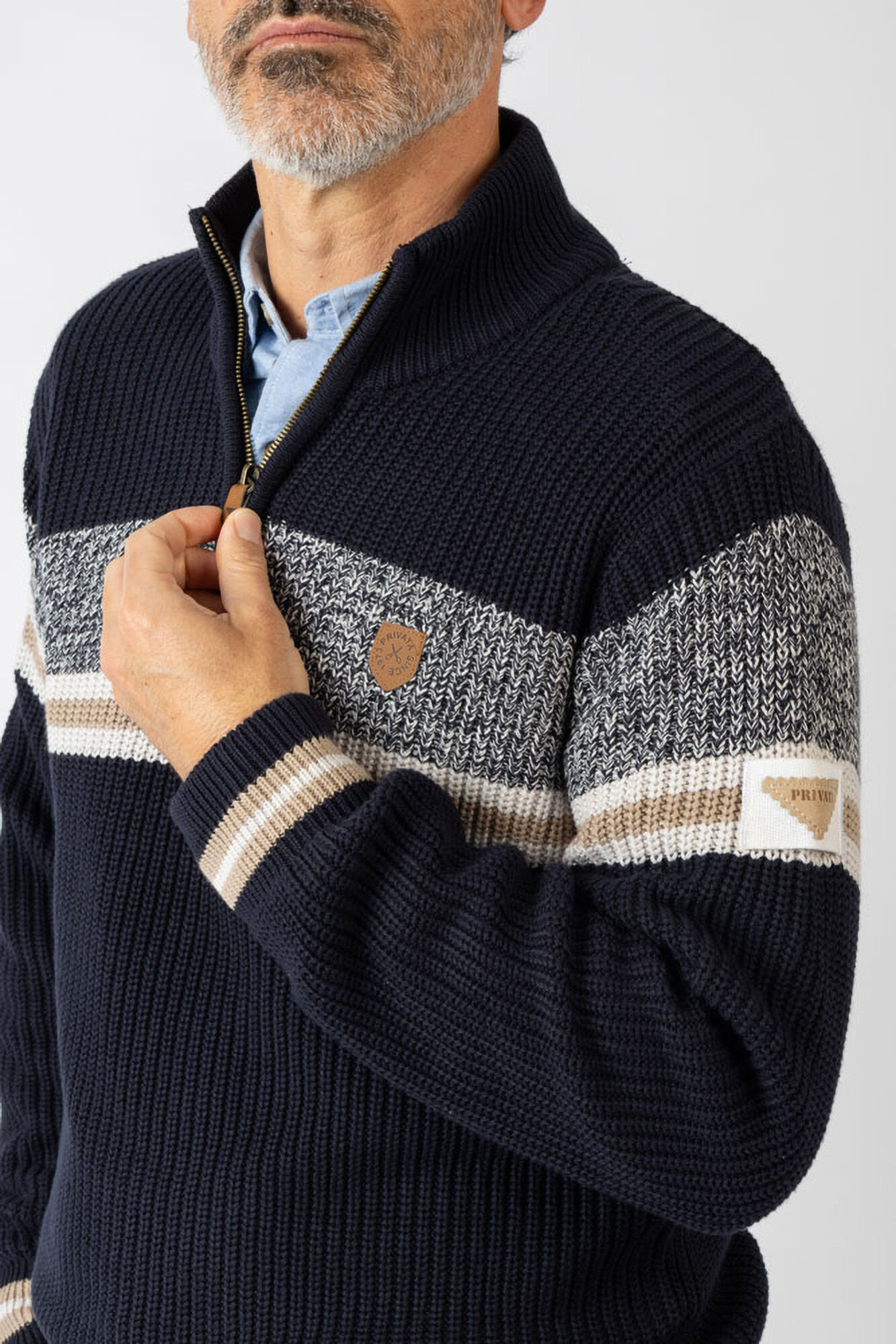 Privata Jersey cuello alzado cremallera