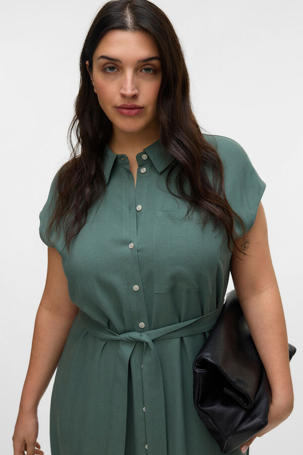 Vero Moda Curve Vestido midi camisero talla grande Verde