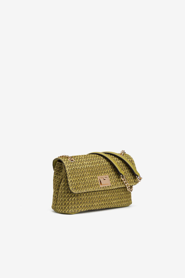 Vilanova Mala de tiracolo tiracolo efeito palha Verde