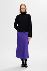 Selected Femme Falda Midi satinada confeccionada con materiales reciclados. Morado
