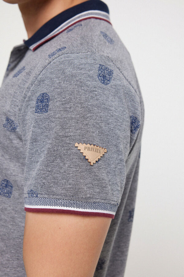 Privata Polo pique estampado Gris
