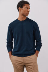 Cortefiel Jersey punto fino Azul marino