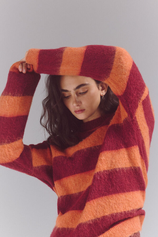 Slowlove Jersey rayas Rojo