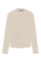 Vero Moda Top de manga larga cuello Perkins Gris