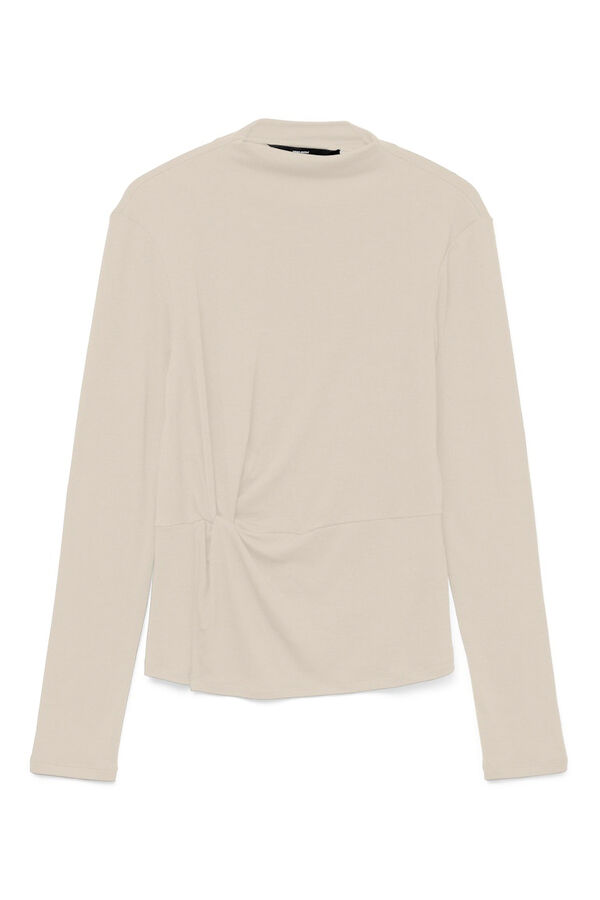Vero Moda Top de manga larga cuello Perkins Gris