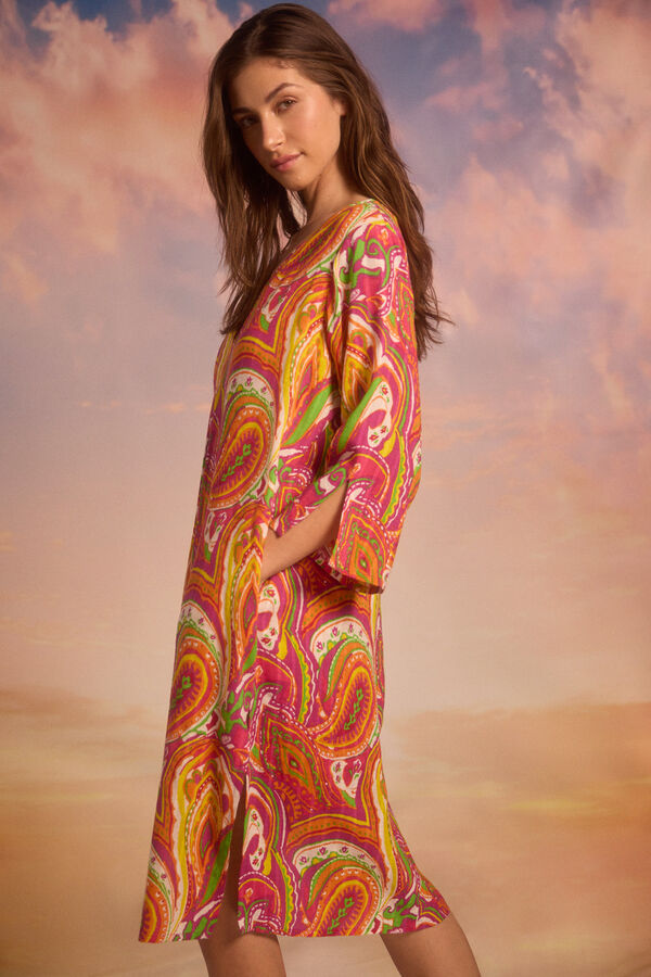 Cortefiel Caft&aacute;n estampado Multicolor