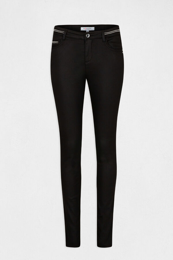 Morgan Calças slim efeito molhado Preto