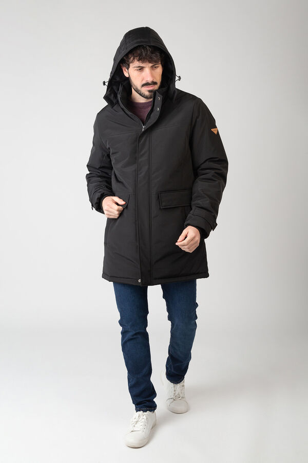 Privata Parka longa com capuz acolchoado Preto