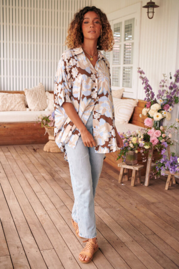 Jaase Camisa River estampado Calypso Tostado