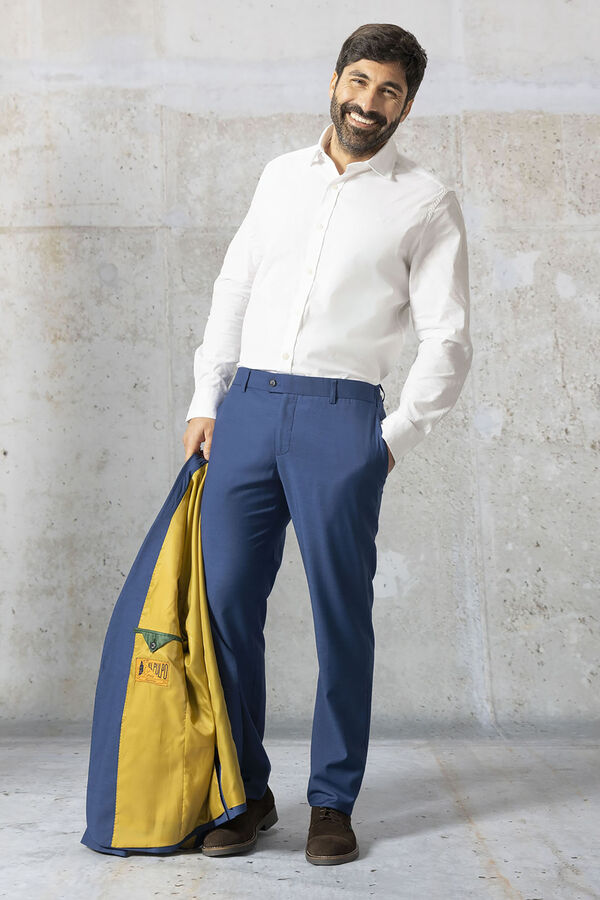 elPulpo Pantalón traje microdibujo Azul marino