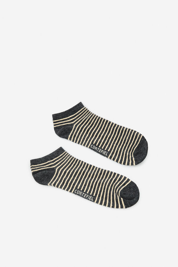 Cortefiel Meias curtas riscas  Cinzento