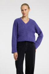 Selected Femme Jersey de cuello en V confeccionado con lana y alpaca. Regular Fit. Morado