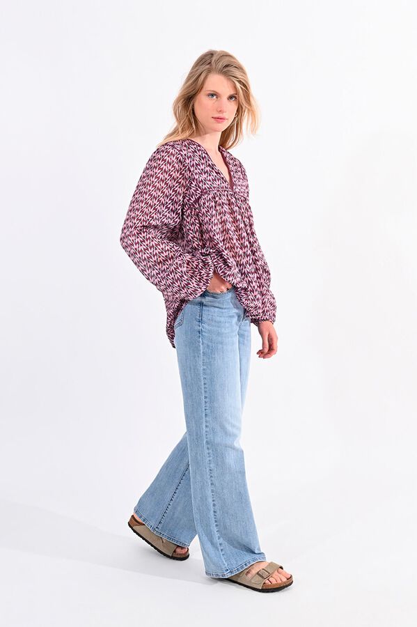 Molly Bracken Blusa de mulher de manga comprida com estampado  Multicolorido