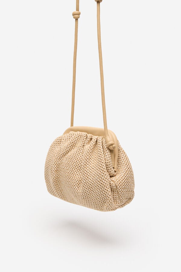 Cortefiel Bolso bandolera trenzado Beige