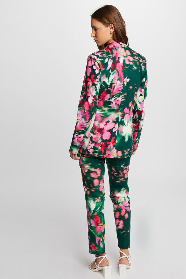 Morgan Calça ajustado impresso Multicolorido