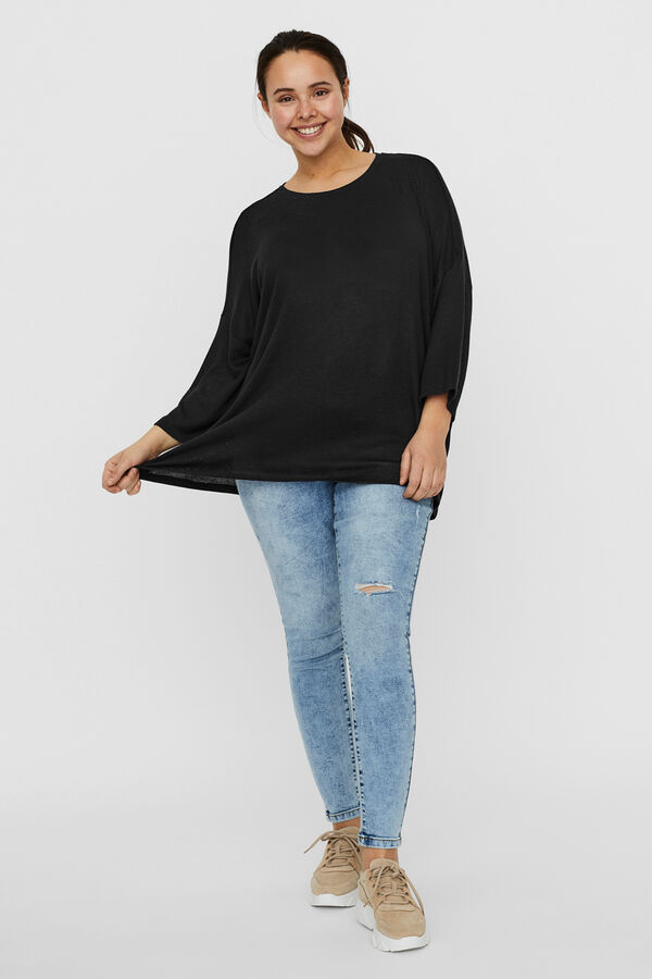Vero Moda Curve Camiseta manga larga talla grande Negro