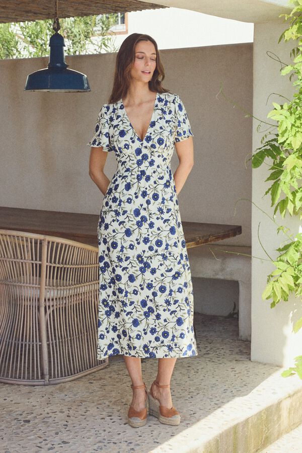 Pol&iacute;n Et Moi Vestido camiseiro de flores Impress&atilde;o