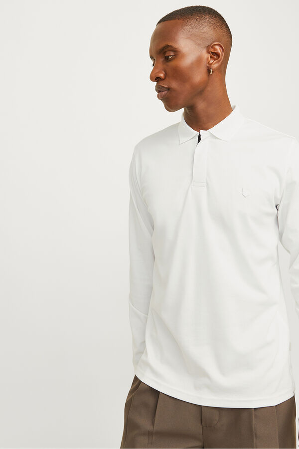 Jack & Jones Polo cl&aacute;sico manga larga Blanco