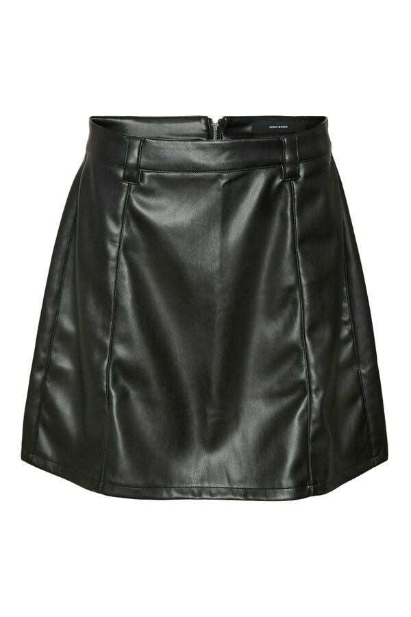 Vero Moda Curve Saia curta efeito pele plus size Preto