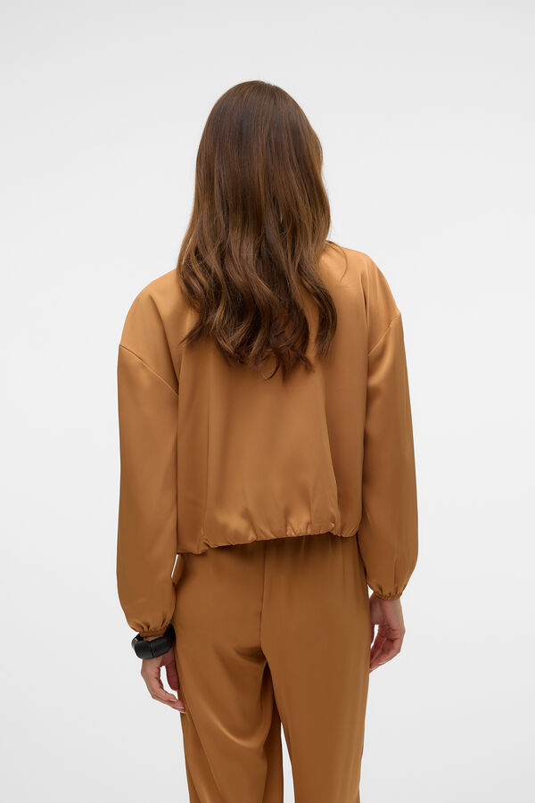 Vero Moda Jaqueta bomber com efeito acetinado Castanho