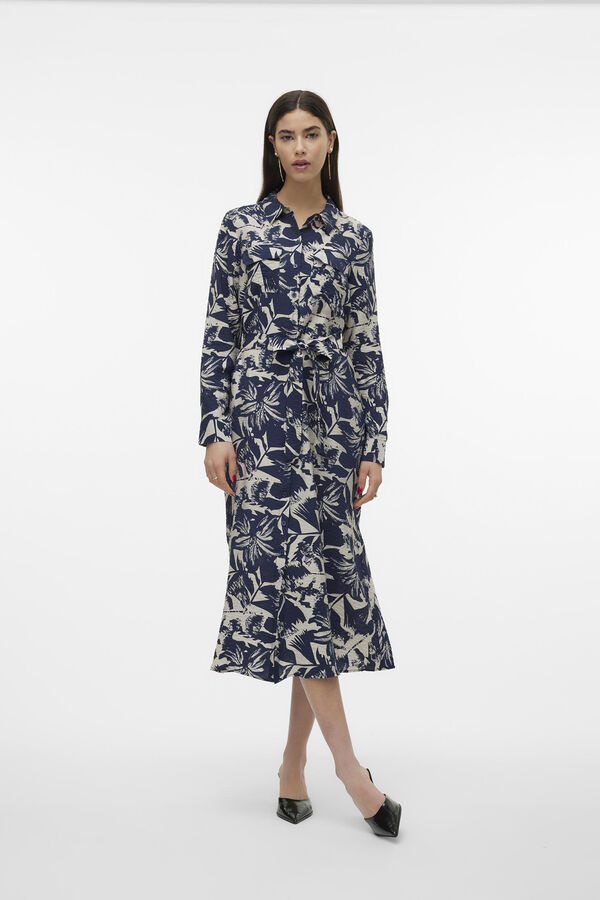 Vero Moda Vestido midi camiseiro Azul